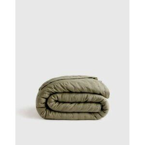 NWT Quince Willowleaf European Linen Dream Quilt – Full/Queen, No Shams